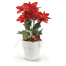 Αλεξανδρινό γλαστράκι με 11 λουλούδια glitter 40εκ. σε 2 χρώματα - 008727